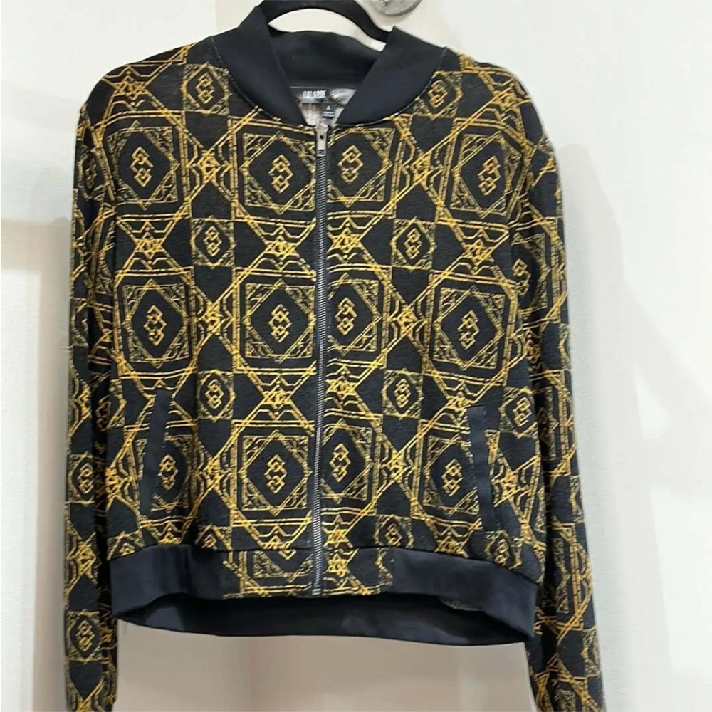 LuLaRoe Stevie Bomber Jacket black print